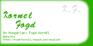 kornel fogd business card
